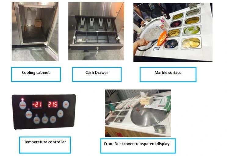 Thailand Flat Pan Stainless Steel Roll Fried Ice Cream Machine
