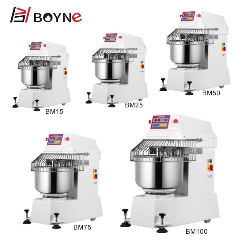 Restaurant Commercial Stainless Steel Spiral Mixer Machine 100kg Dough Mixer