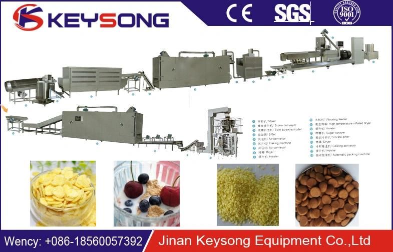 Small Breakfast Chocolat Cereal Snack Food Production Line Corn Flakes Machine