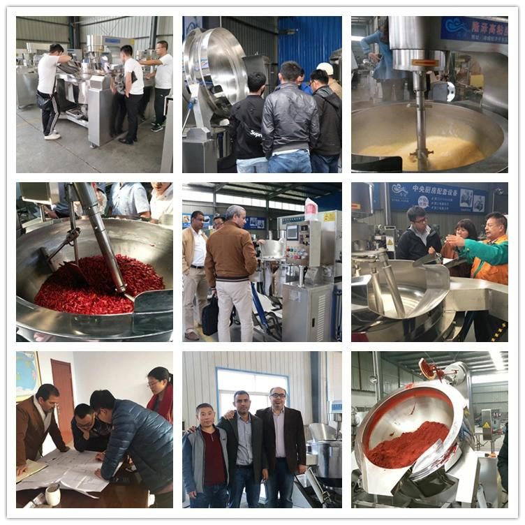 China Supplier Jacketed Boiling Pan with Mixer Approved by Ce Certificate