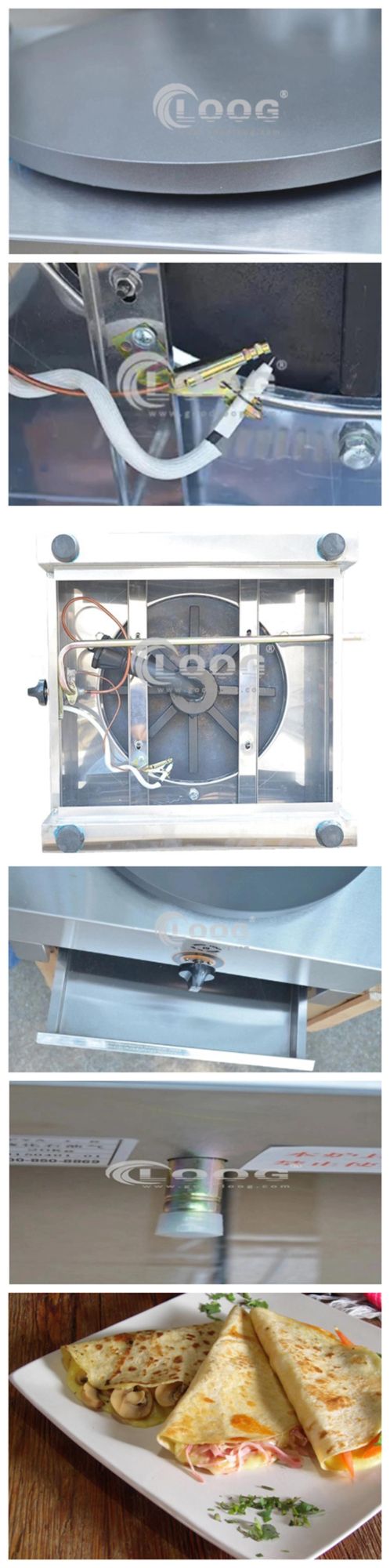Commercial Gas Type Stainless Steel LPG Gas Crepe Making Machine Professional Pancake Crepe Maker Pan