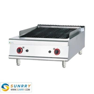 Commercial Stainless Steel Countertop Table Gas Lava Rock Grill