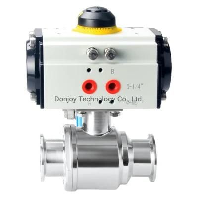 Donjoy Sanitary Direct Cross Ball Valve with Horizontal Actuator