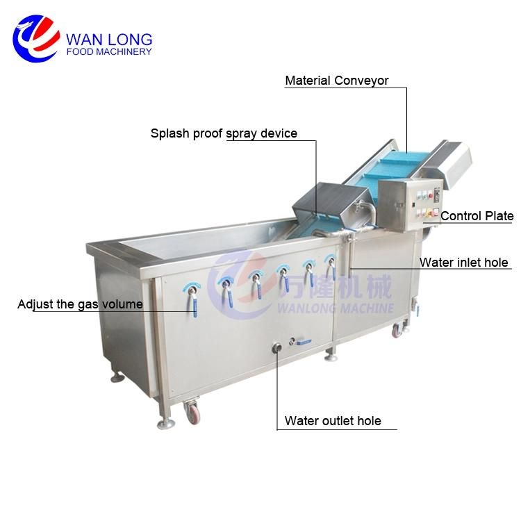 Industrial Vegetable Fruit Herbs Cutting Washing Dewatering Production Line Bubble Washing Machine