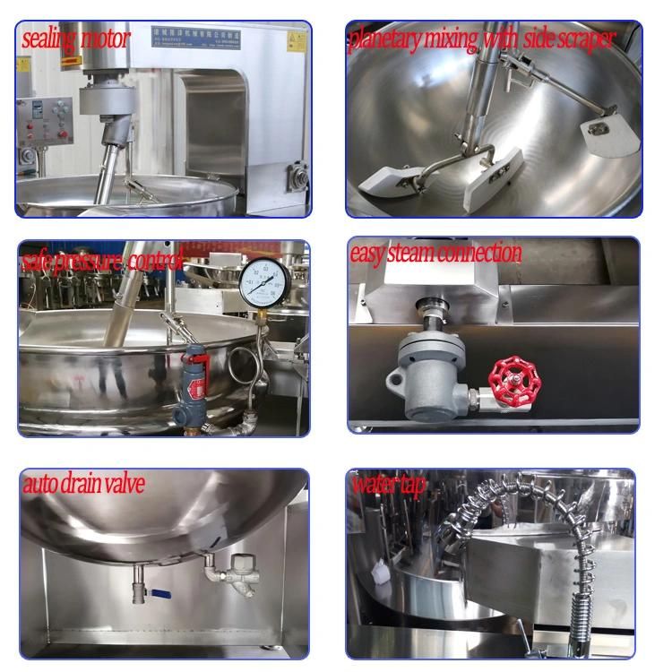 China Manufacturer Automatic Commercial Steam Cooking Mixer Machine Price for Tomato Sauce Approved by Ce Certificate