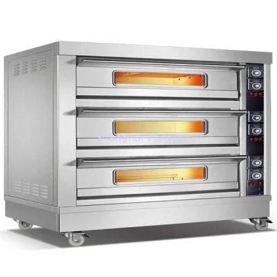 Electric Commercial Bakery Bread Cake Cookies Biscuit Deck Baking Oven 3 Deck 12 Trays ...