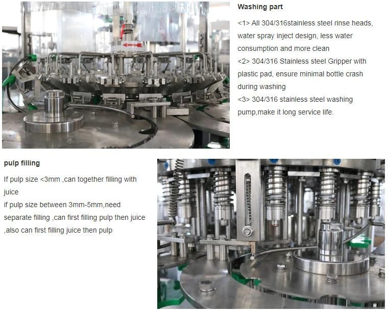 Automatic PLC Control Fruit Juice Processing Plant/Juice Filling Machine with Pulp