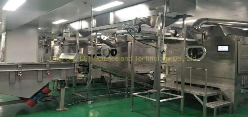 Large Capacity Rotary Drum Sugar Powder Chocolate Coating Line Multi-Functional Chocolate Bean Coating Machine