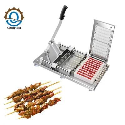 Kebab Bamboo Grill BBQ Meat Skewer Threading Machine Lamb Mutton Kebab Maker Meat String ...