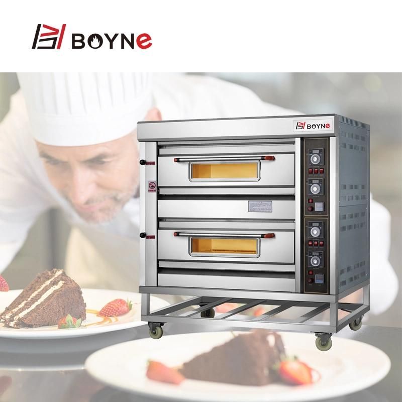 Commercial Bakery Shop Gas Two Deck Four Trays Baking Oven