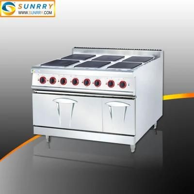 Commercial Stainless Steel 6 Burner Electric Hot Plate Stove for Cooker with Oven