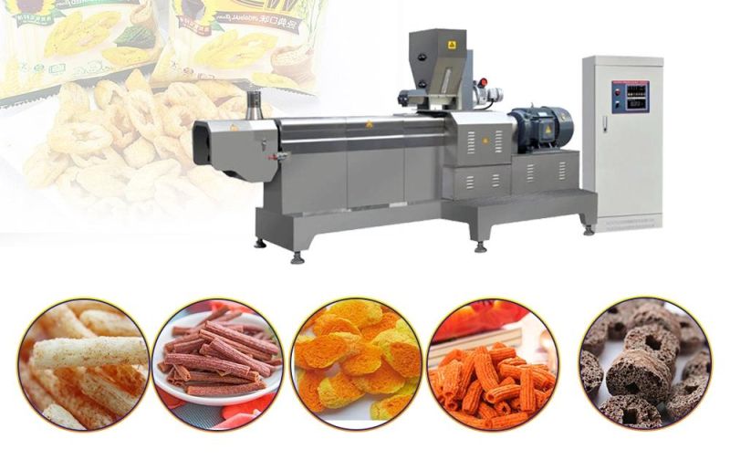 Top Quality Twin Screw Extruder Core Filling Puff Snack Cheese Ball Rice Wheat Making Machine