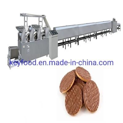 Small Capacity Automatic Chocolate Coated Biscuit Production Line for India