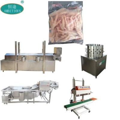 Chicken Feet Peeling Cleaning and Blanching Packing Machine
