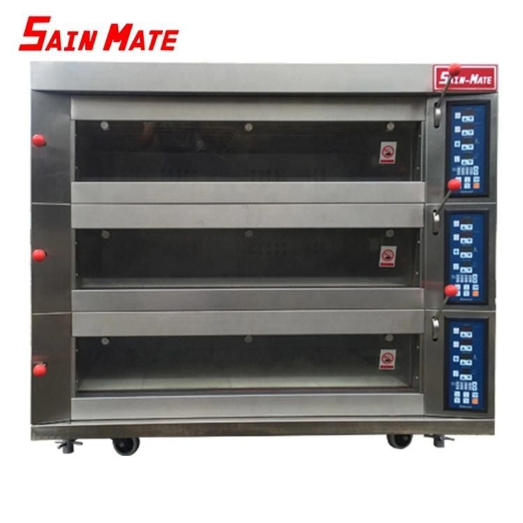 Top Quality Electric Deck Oven for Bread Baking Equipment 3 Deck 6 Trays Commercial Electric Bread Stove Oven