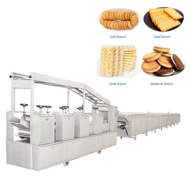 Fully Automatic Electric/Gas Oven 100kg/H~1000kg/H Crisp Biscuit Processing Line