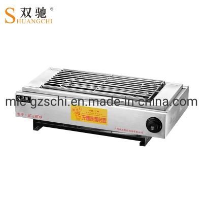 Commercial Single-Head Stainless Steel Electric BBQ Grill with Temperature Control Knob