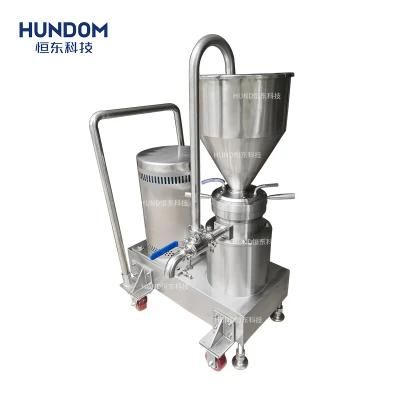 Tomato Sauce Ketchup Paste Making Grinding Colloid Mill Machine with Trolley and Wheels