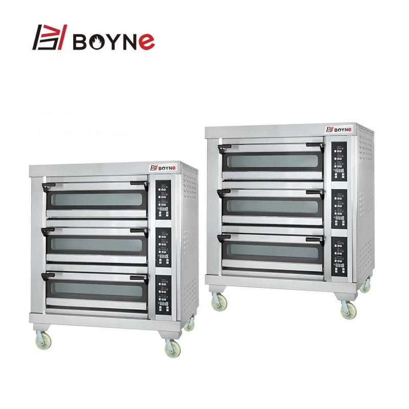 Bakery Oven Electric Three Layer Nine Trays Bread Baking Oven