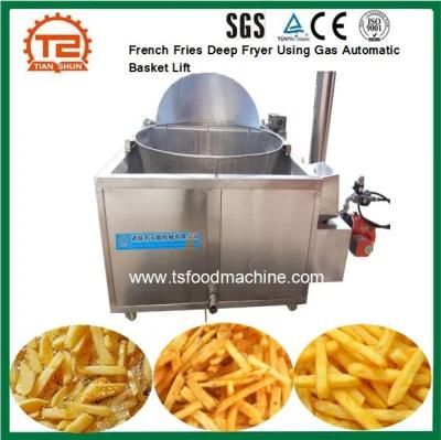 French Fries Frying Machine Deep Fryer Using Gas Automatic Basket Lift