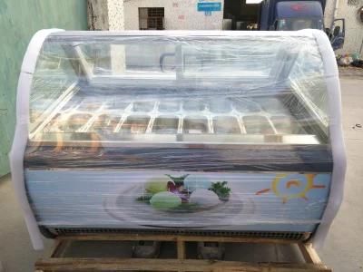 Multi Size Commercial Ice Cream Showcase Display Case Freezer