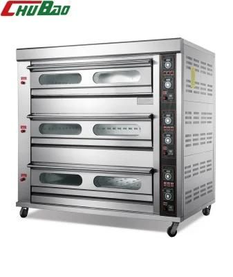 Commercial Kitchen 3 Deck 9 Trays Gas Oven for Restaurant Baking Equipment Bakery ...