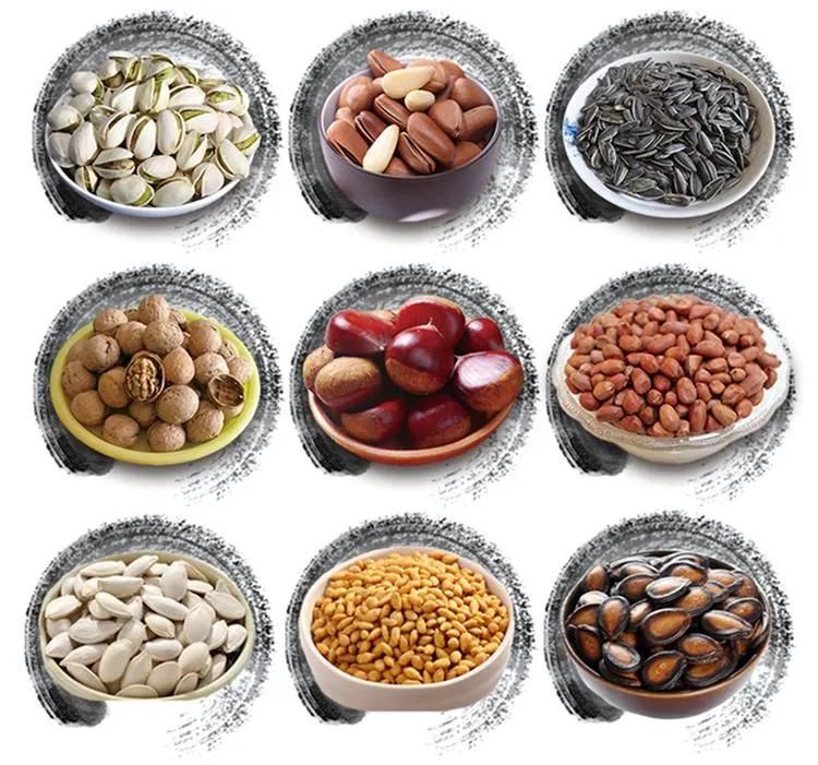 Nut Roaster Industrial Fried Sesame Seeds Sunflower Seeds Peanut Cashew Nut Chestnut Roasting Processing Machine