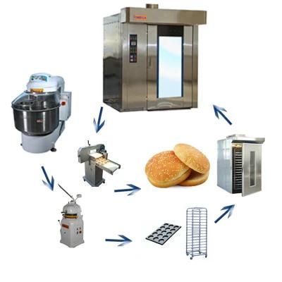 Automatic Bun Divider Rounder Bread Roll Line (including Spiral Dough Mixer, Dough ...