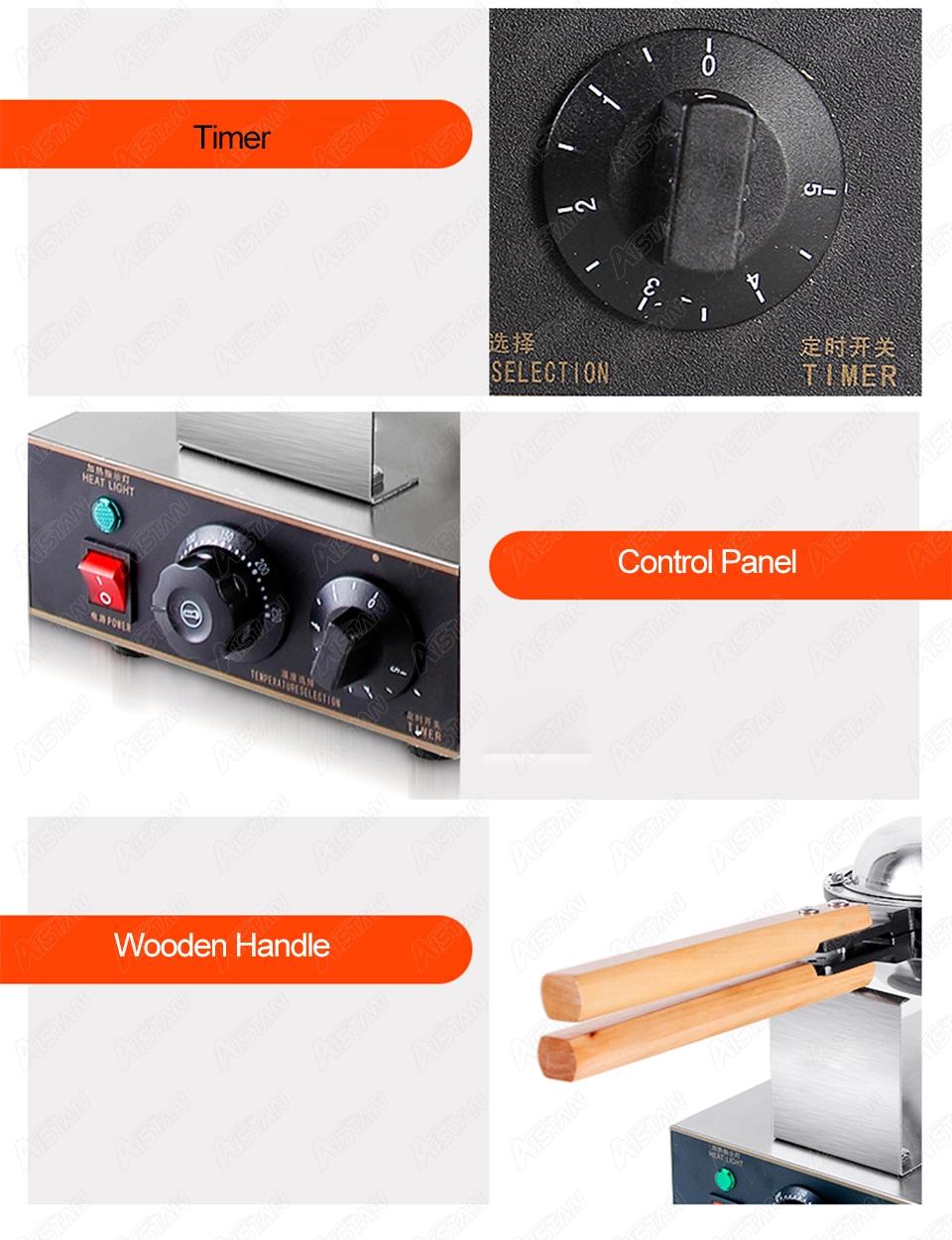 Eg30 Hot Selling Automatic Egg Waffle Maker Waffle Making Machine Egg Cake Maker Egg Puff Bubble Waffle Baker Electric