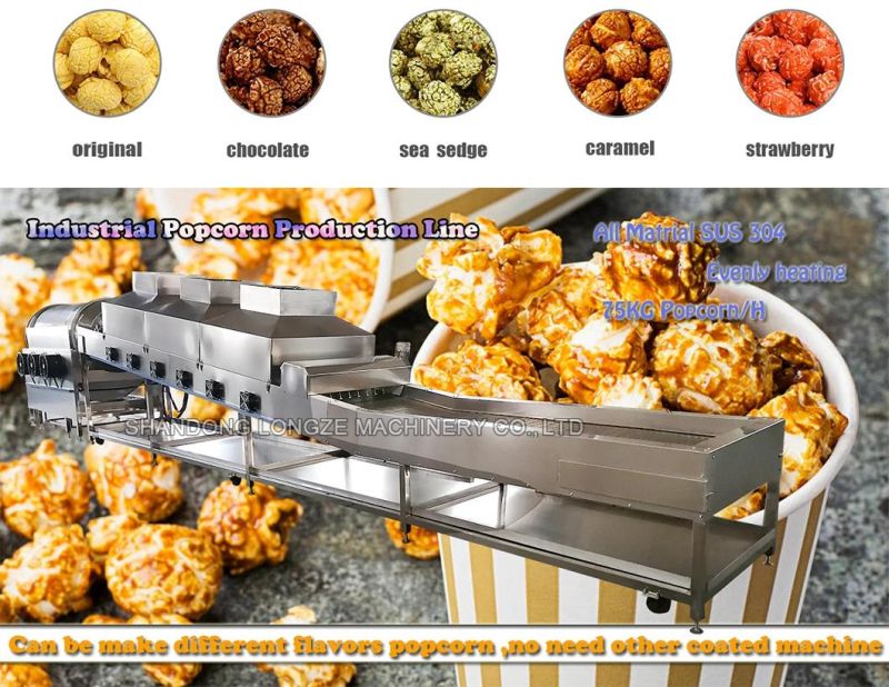 China Mushroom Caramel Popcorn Machine Industrial Gas Heating Popcorn Making Machine Manufacture Price