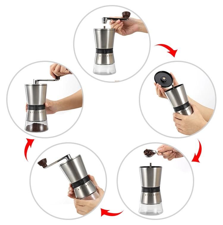 Cg001 Hot Selling Professional Hand Coffee Grinder with Ceramic Burrs