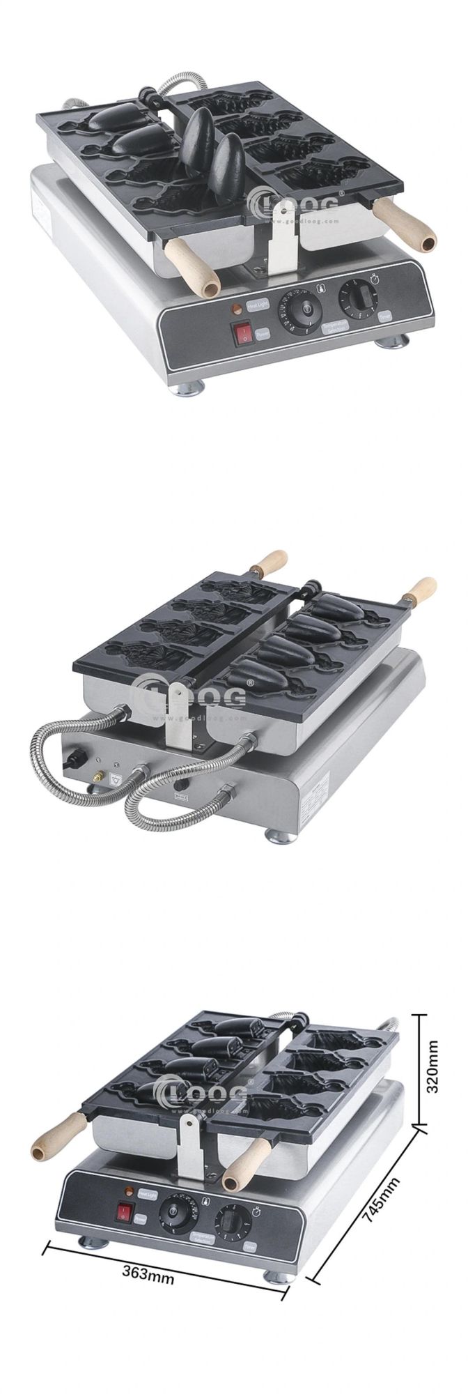 Newest Taiyaki Waffles Machine Korean Lolly Stick Open Mouth Fish Shaped Donut Maker Mini Pancake Donuts Egg Bubble Electric Ice Cream Cone Taiyaki Maker