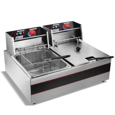 Commercial Kitchen Equipment 1-Tank 1-Basket Using Gas 6 Liter Deep Fryer