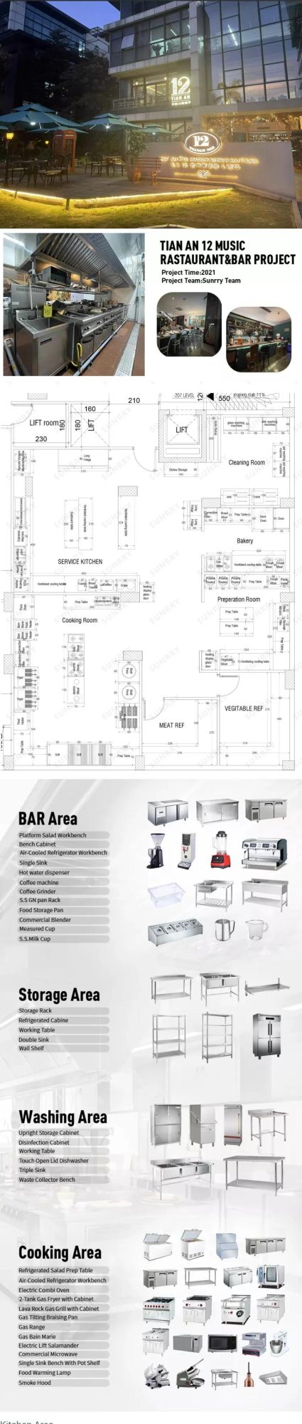 Sunrry China Project Western Commercial Kitchen Equipment Stainless Steel Restaurant Equipment Catering Equipments