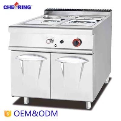 Stainless Steel Kitchen Equipment Gas Bain Marie with Cabinet