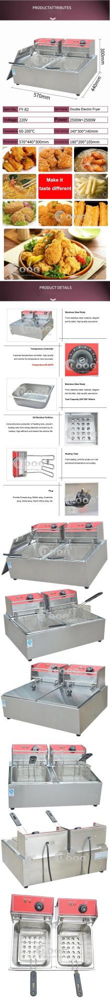220V Electric Deep Fryer Heavy Duty Frying Chip Cooker Basket French Fries Machine Chicken Frying Machine Commercial Deep Fryer Cooker
