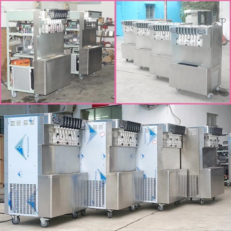 Floorstand ETL CE 7 Flavors Soft Serve Fozen Yogurt Vending Fruits Ice Cream Making Machine