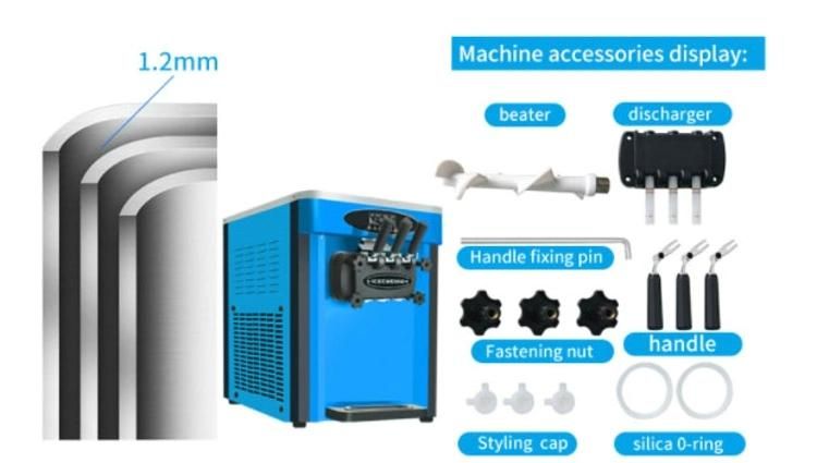 Three Flavors Countertable Ice Cream Machine 36L with Big Capicity BT-36CT