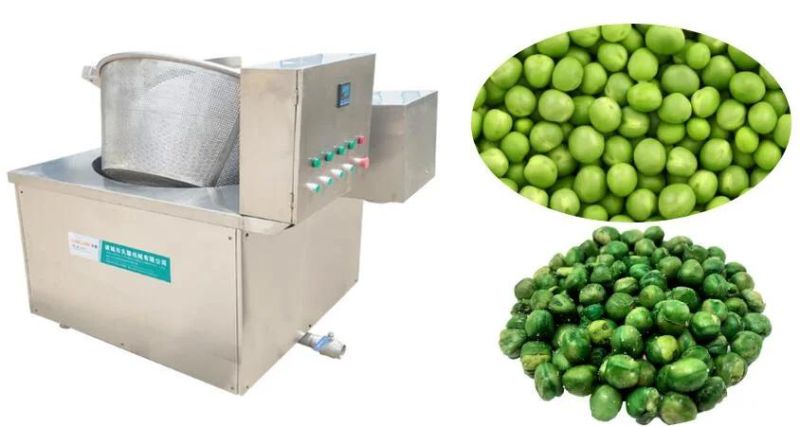 Electric Cashew Nuts Batch Fryer Green Peas Frying Machine
