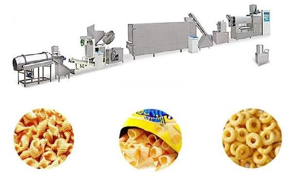 Automatic Corn Bugles Snacks Production Line Machine Fried Snack Pellet Processing Line