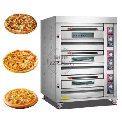 3 Decks 6 Trays Commercial Baking Oven Electric Gas Heater Sweet Potato Bread Pizza Cake ...