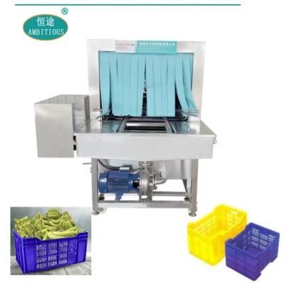 300 Per Hour Plastic Crates / Poultry Turnover Basket High Pressure Washing Cleaning ...