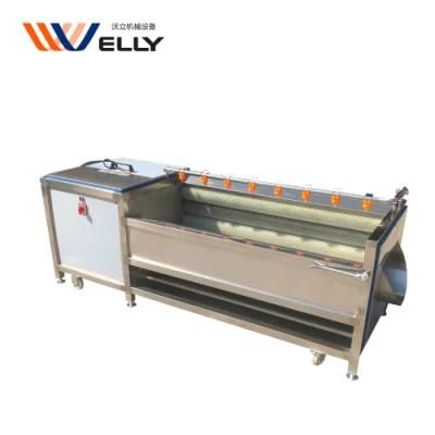 Food Industrial Commercial Potato Cleaning Machine with 9 Brush Roller