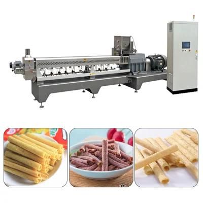 Slanty Snack Food Twin Screw Puffed Corn Chips Puff Snack Food Extruder Extrusion Making ...