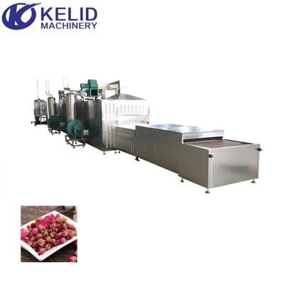 Tunnel - Belt Rose Tea Leaves Herbs Drying and Sterilization Machine