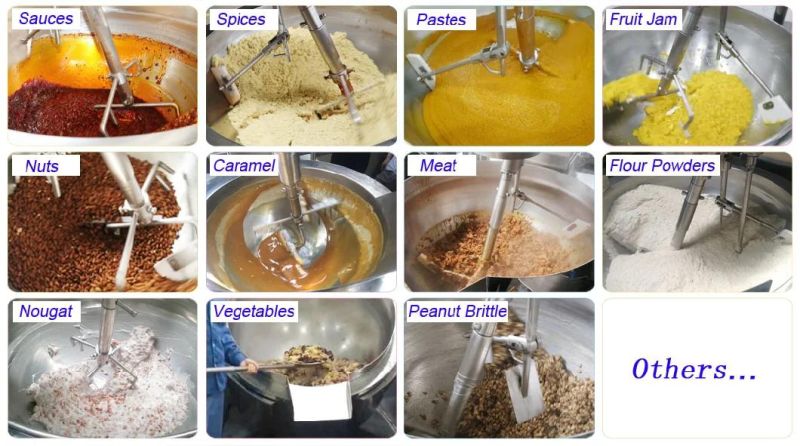 2021 Cheap Price Chili Sauce Electric Cooking Pot Agitator Black Pepper Paste Industrial Jacketed Kettle Jacketed Pot Kettle with Mixer Cooking Kettle for Sale
