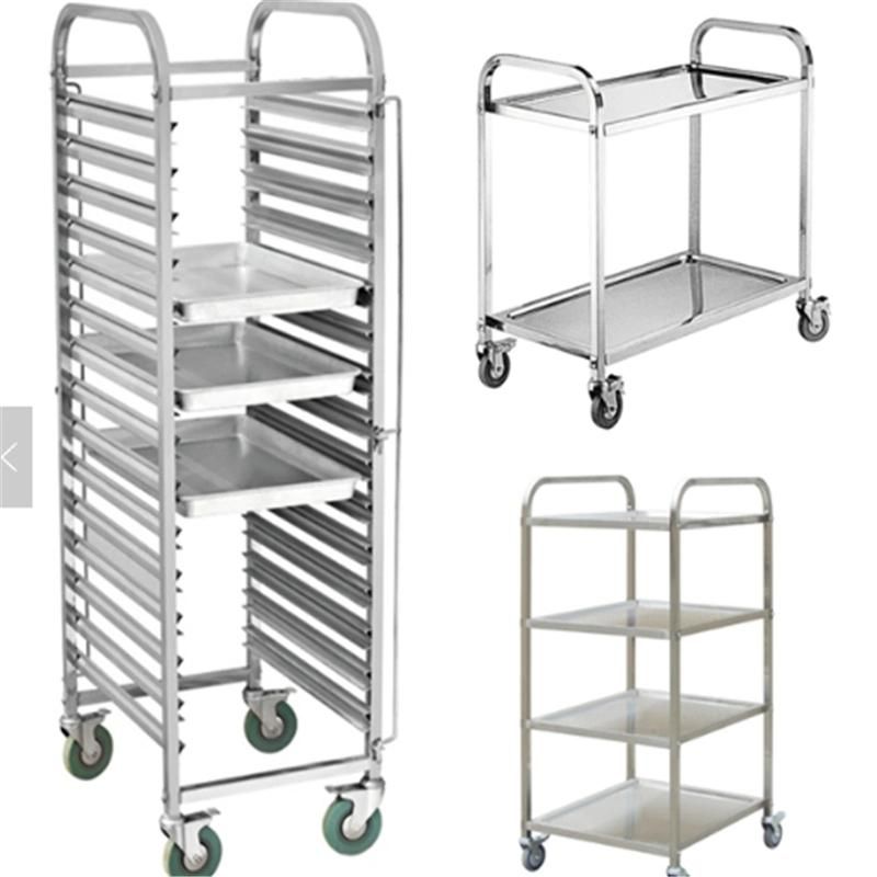 Low MOQ Stainless Steel Restaurant Food Catering Service Transport Trolley/Tea Cart for Kitchen