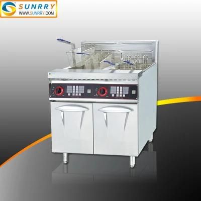 Commercial 2 Tank 4 Basket Deep Fryer for Chicken with Timer