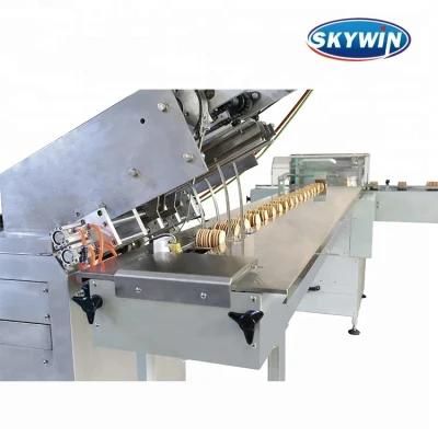 Double Lane Biscuit Sandwich Making Machine with on-Edge Packing Machine