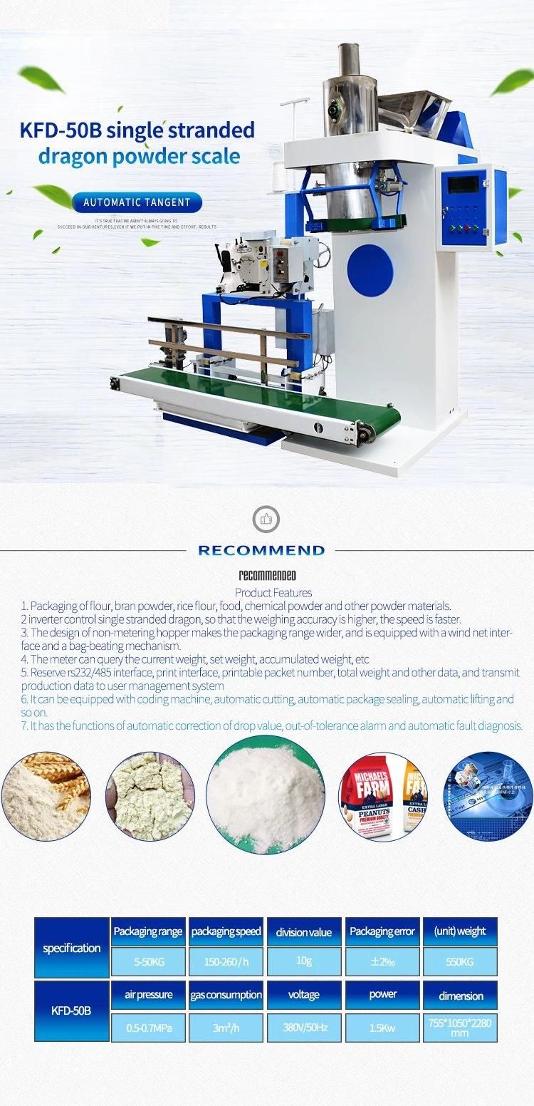 Automatic Flour Maize Corn Powder Packing Machine with Sewing and Conveyor
